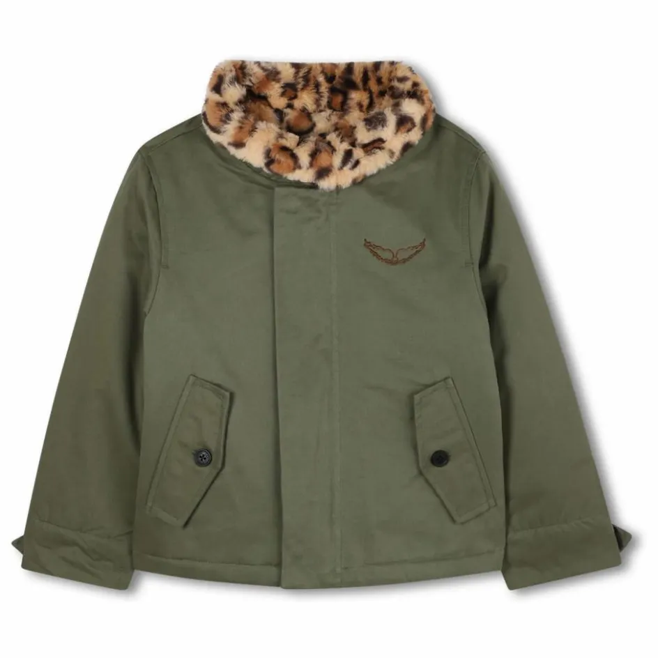 Sale Zadig & Voltaire Parka Léopard | Vert kaki