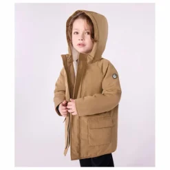 Hot Petit Bateau Parka Mi Longue Unie | Marron