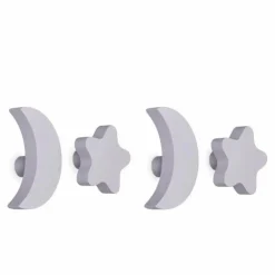 Online Patères Stars & Moons - Lot de 4 | Lilas Enfant Patères, Paniers Enfant