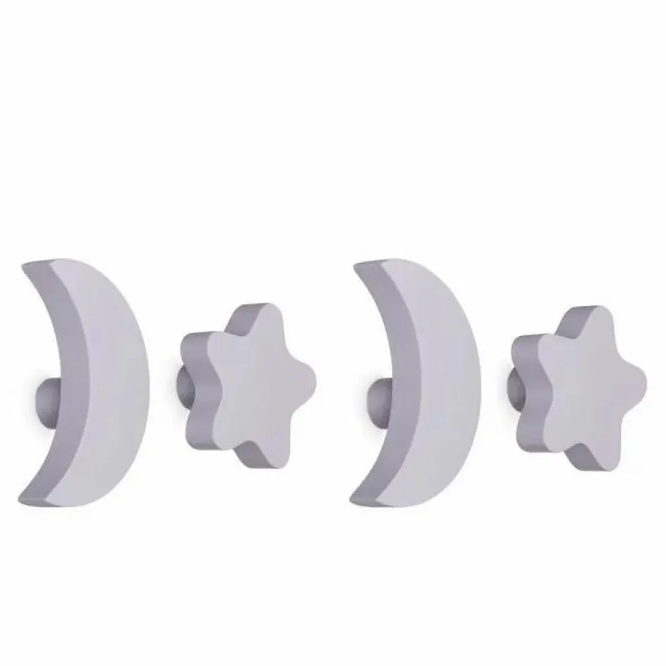 Online Patères Stars & Moons - Lot de 4 | Lilas Enfant Patères, Paniers Enfant