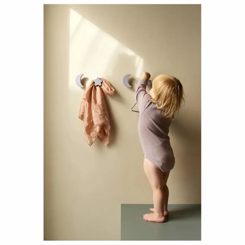 Online Patères Stars & Moons - Lot de 4 | Lilas Enfant Patères, Paniers Enfant
