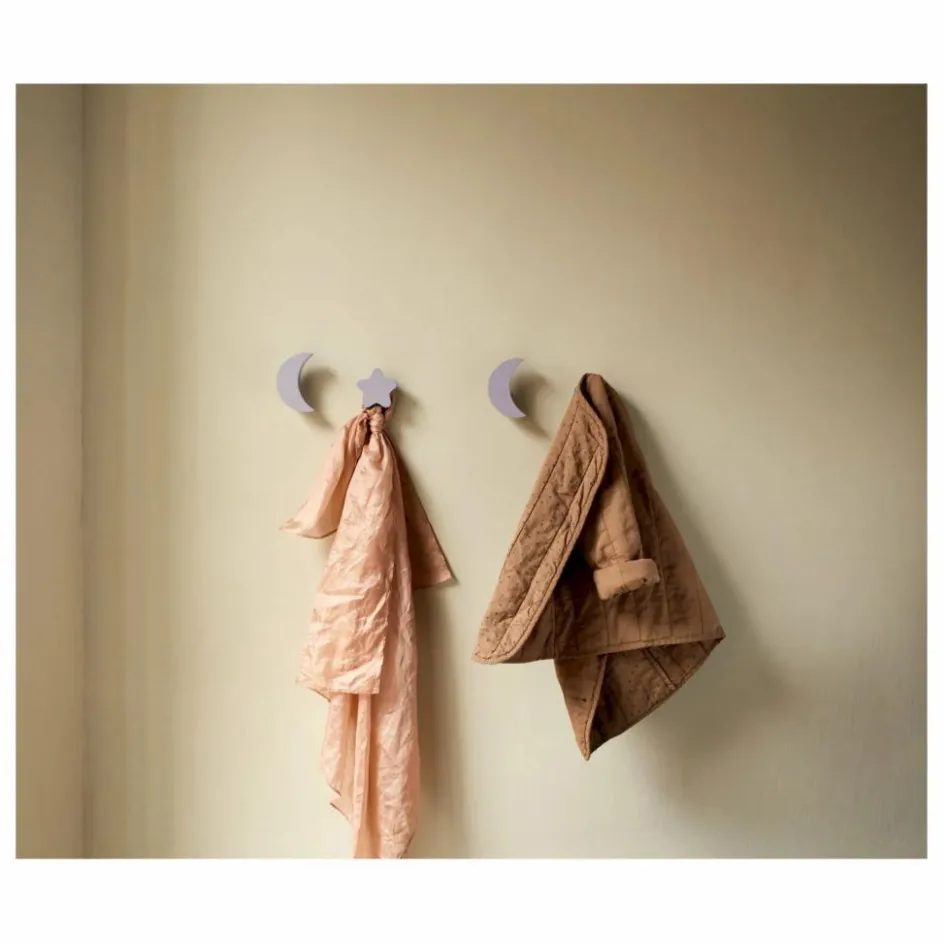 Online Patères Stars & Moons - Lot de 4 | Lilas Enfant Patères, Paniers Enfant