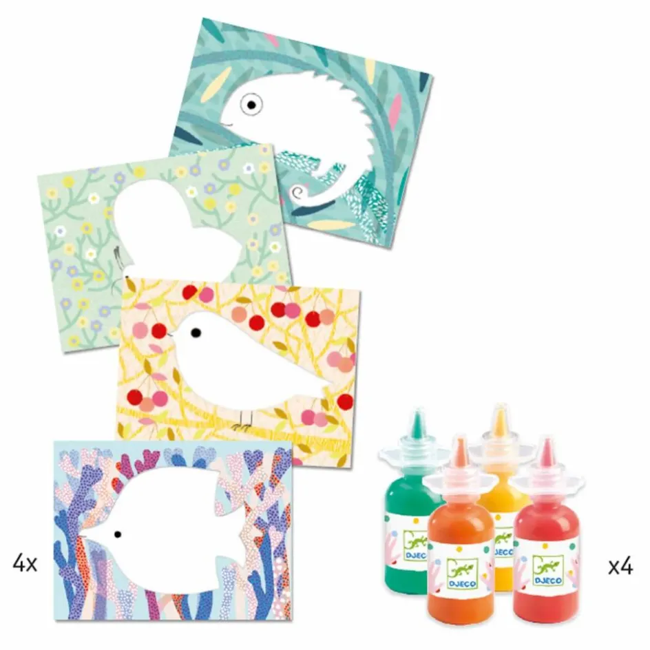 Djeco Peinture à doigts Petit barbouille Multicolore