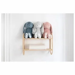Hot Tartine et Chocolat Peluche Augustin le lapin Toile de Jouy | Rose pêche