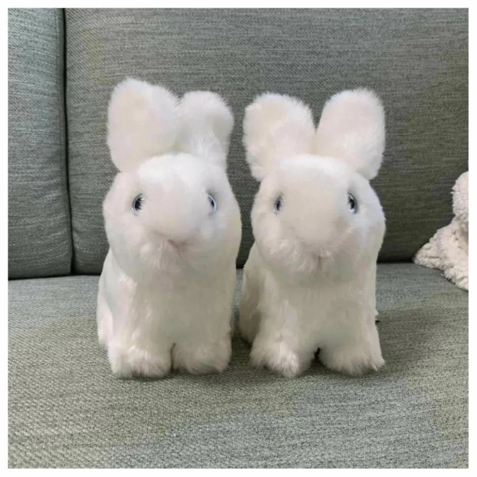 Discount La Pelucherie Peluche Lapin Léon 15 cm | Blanc