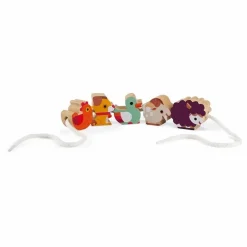 Janod Perles à enfiler en bois Ferme - Set de 11| Jouets D'Éveil