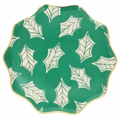 Best Petites assiettes de Noël motifs Block Print - set de 8 Enfant Décoration De Fête