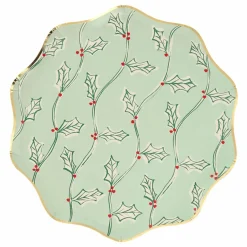 Best Petites assiettes de Noël motifs Block Print - set de 8 Enfant Décoration De Fête