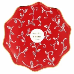 Best Petites assiettes de Noël motifs Block Print - set de 8 Enfant Décoration De Fête