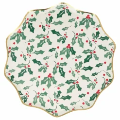 Meri Meri Petites assiettes Houx - set de 8 Multicolore