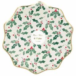 Meri Meri Petites assiettes Houx - set de 8 Multicolore