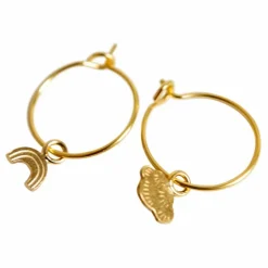 Online Adorabili Petites Créoles Asymétriques Arc en Ciel | Doré