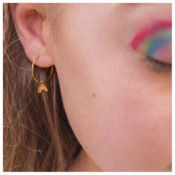 Online Adorabili Petites Créoles Asymétriques Arc en Ciel | Doré