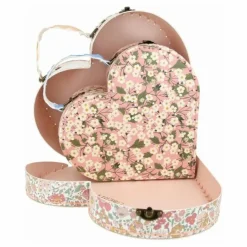 Enfant Meri Meri Rangements|Patères, Paniers Enfant*Petites valises de rangement Cœurs - x Liberty