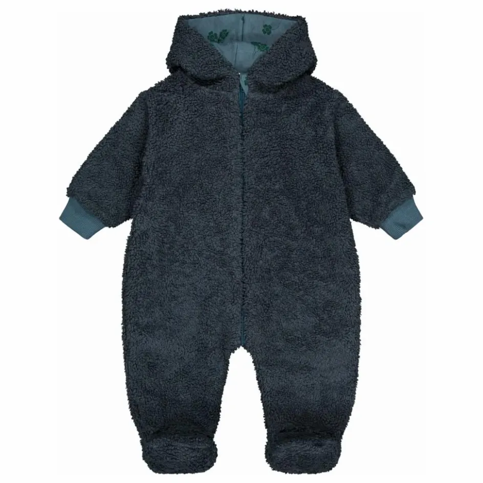 New Studio Bohème Pilote Façon Sherpa Pacha Trèfles Coton Bio | Bleu gris