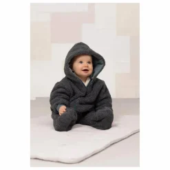 New Studio Bohème Pilote Façon Sherpa Pacha Trèfles Coton Bio | Bleu gris