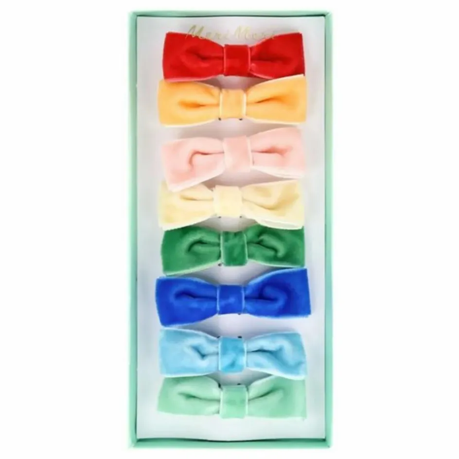 Meri Meri Pinces à cheveux nœuds velours - Set de 8|Enfant Accessoires De Mode