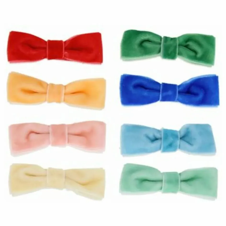 Meri Meri Pinces à cheveux nœuds velours - Set de 8|Enfant Accessoires De Mode