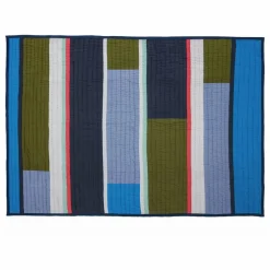 Discount Hübsch Plaid en coton bio | Bleu