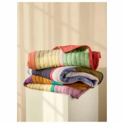 Discount Hübsch Plaid en coton bio | Bleu