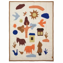 Ferm Living Kids Plaid en coton Village|Enfant Linge De Lit Enfant