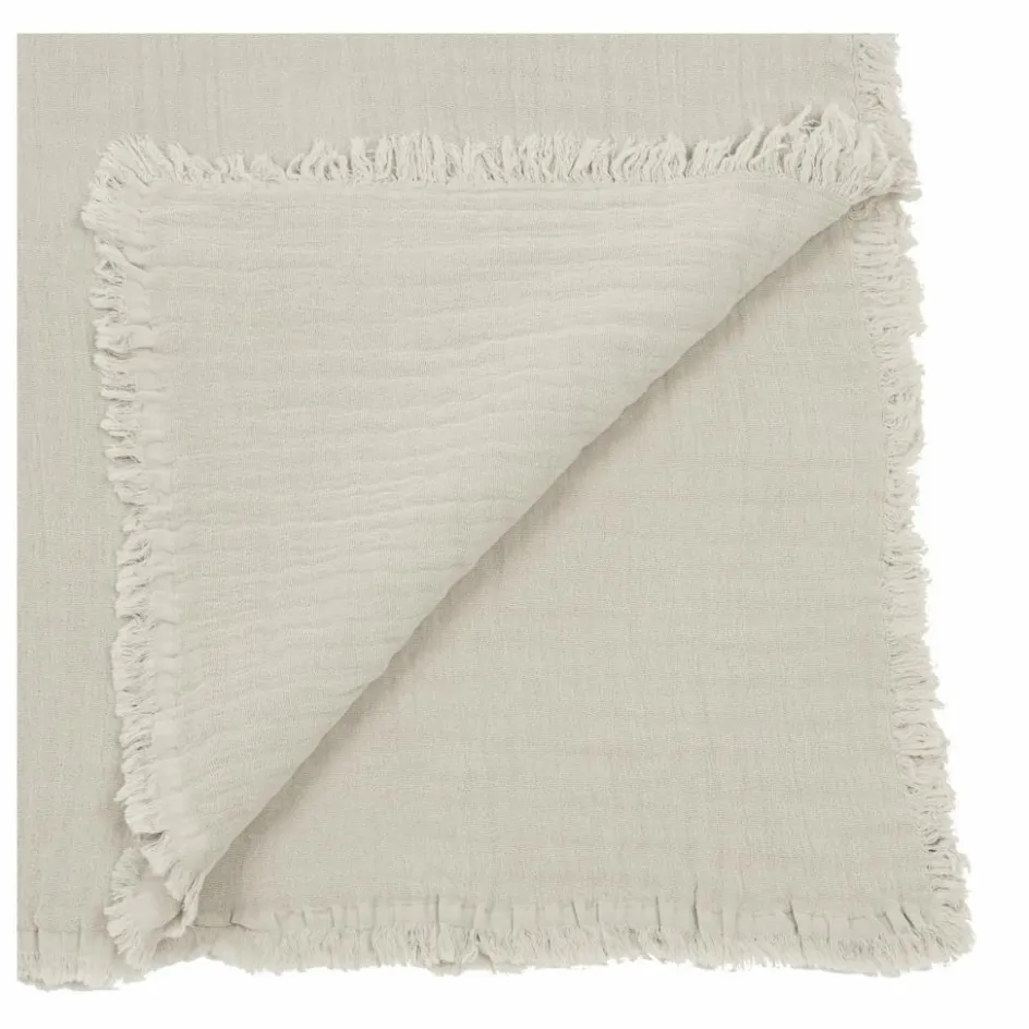 Outlet Haomy Plaid en gaze de coton Vanly Naturel