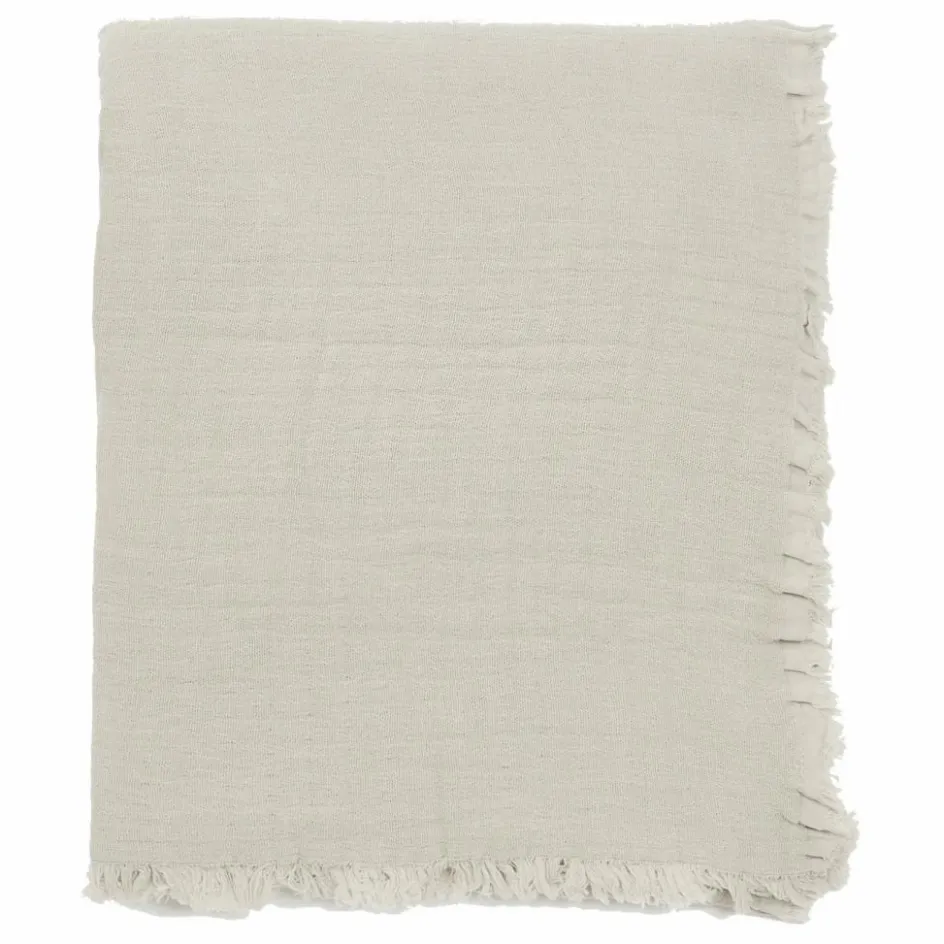 Outlet Haomy Plaid en gaze de coton Vanly Naturel