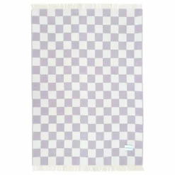 Maison Deux Plaid en laine Damier | Lilas|Enfant Linge De Lit Enfant|Linge De Lit