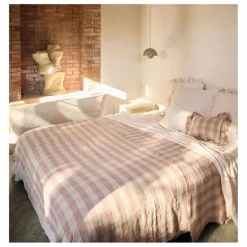 Maison de Vacances Plaid en lin lavé Vichy Cottage || Linge De Lit