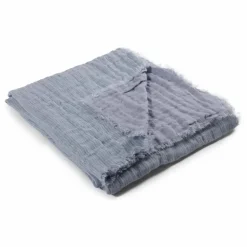 Online Le Monde Sauvage Plaid en lin Okapi | Bleu