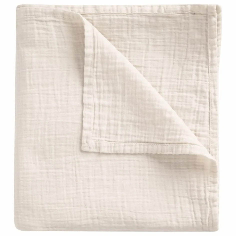 Clearance garbo&friends Plaid en mousseline de coton Crème