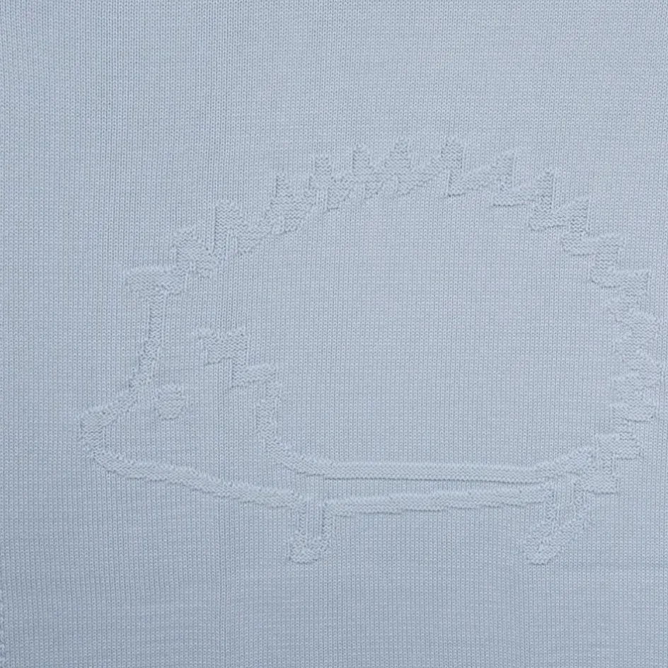Online Tartine et Chocolat Plaid Hérisson en laine mélangée 75x100 cm | Bleu ciel