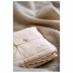 Gentil Coquelicot Plaid matelassé brodé fleurs en gaze de coton| Couvertures Et Plaids|Linge De Lit Bébé