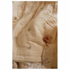 Gentil Coquelicot Plaid matelassé brodé fleurs en gaze de coton| Couvertures Et Plaids|Linge De Lit Bébé