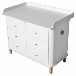 Oliver Furniture Plan à langer grand pour commode 6 tiroirs | Blanc