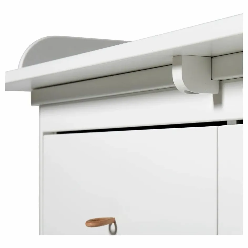 Oliver Furniture Plan à langer grand pour commode 6 tiroirs | Blanc