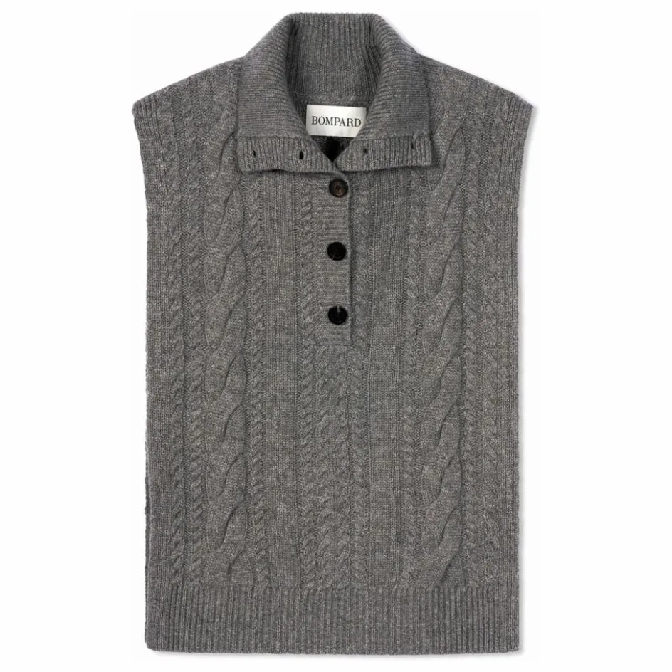 Femme Bompard Pulls, Gilets*Plastron Torsades Boutonné Cachemire |