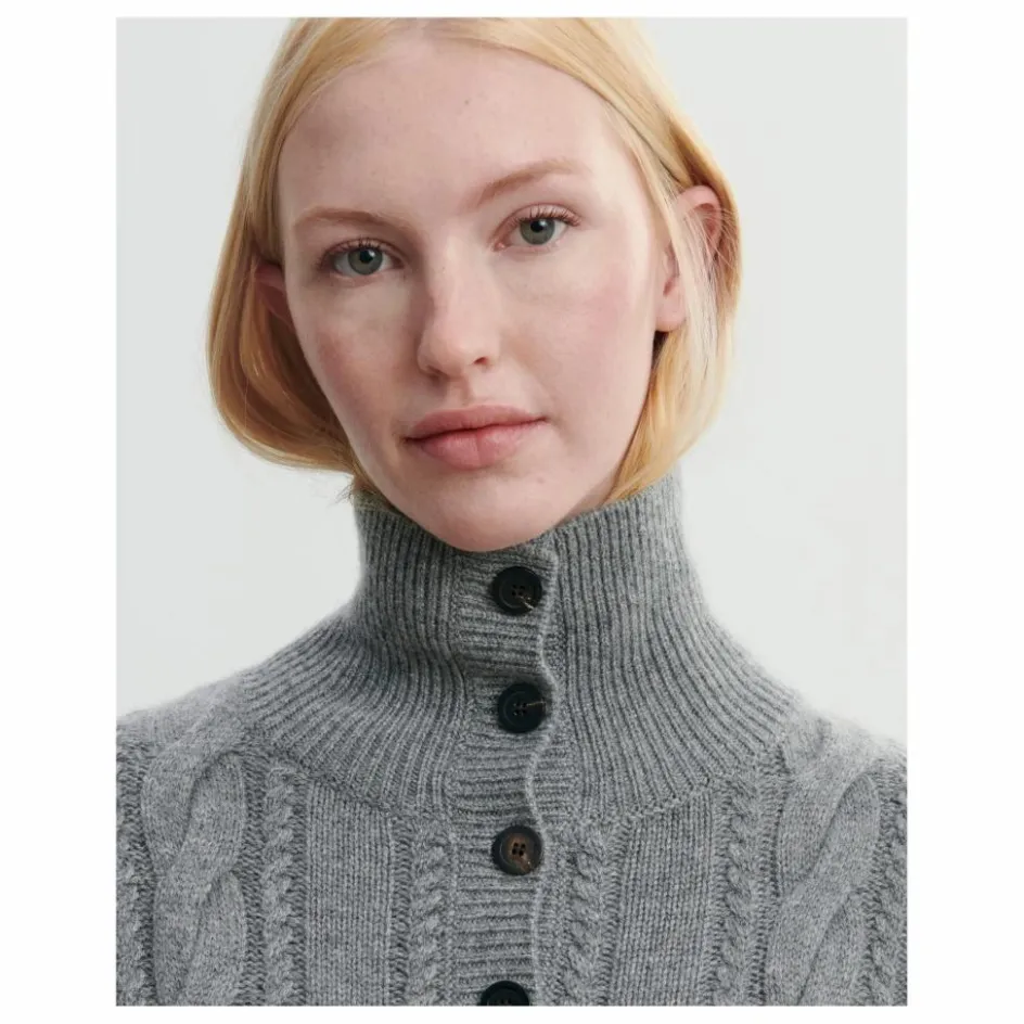 Femme Bompard Pulls, Gilets*Plastron Torsades Boutonné Cachemire |