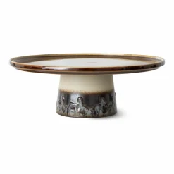 Sale HKliving Plat à gâteau en grès | Crème