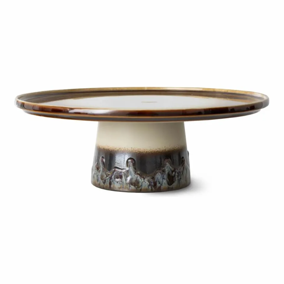Sale HKliving Plat à gâteau en grès | Crème