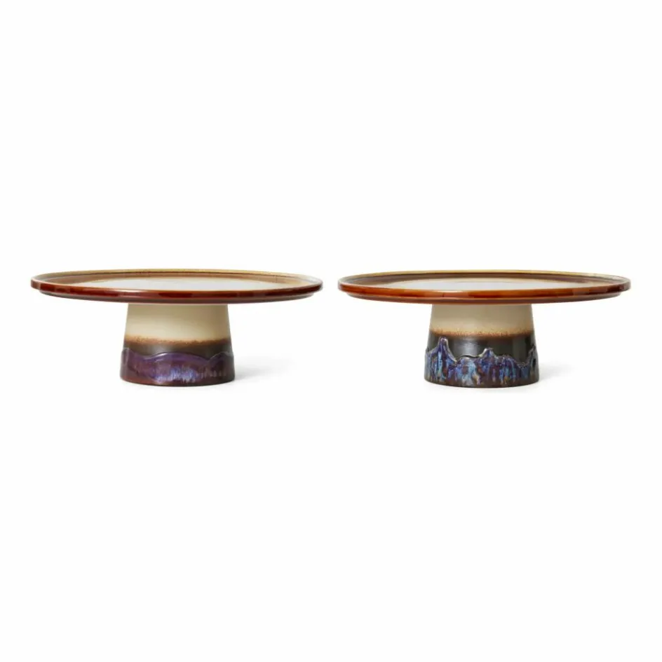 Sale HKliving Plat à gâteau en grès | Crème