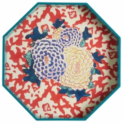 Lisa Corti Art De La Table*Plateau laqué Arabesque Corolla Geranium |