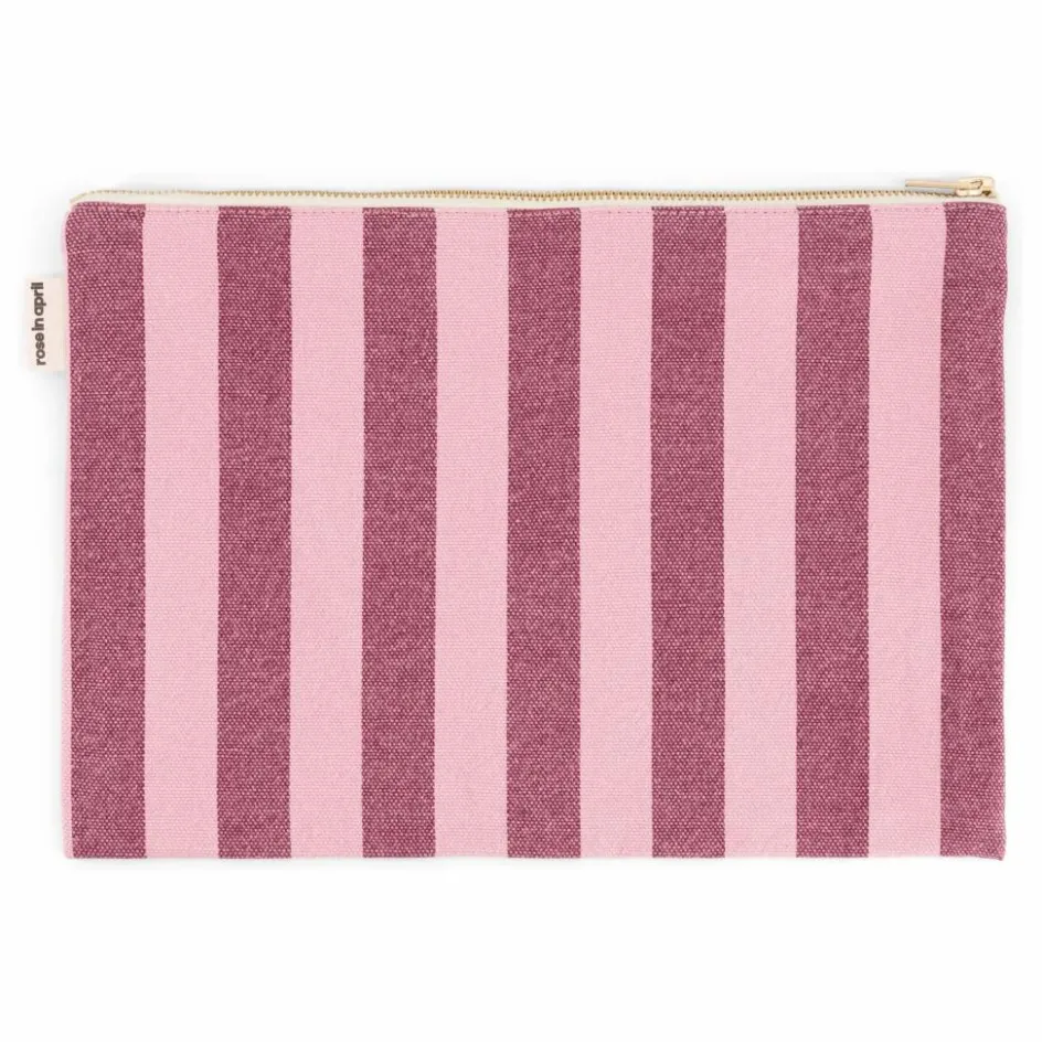 Rose in April Pochette Lili Rayée ||Femme Pochettes Et Petite Maroquinerie