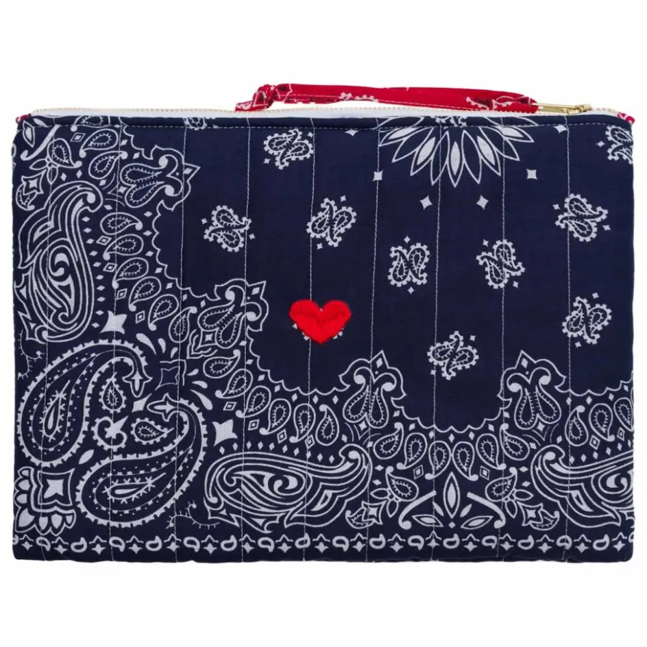 Outlet Call it by your name Pochette Zippée Matelassée Coeur | Bleu marine