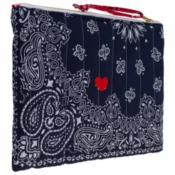 Outlet Call it by your name Pochette Zippée Matelassée Coeur | Bleu marine