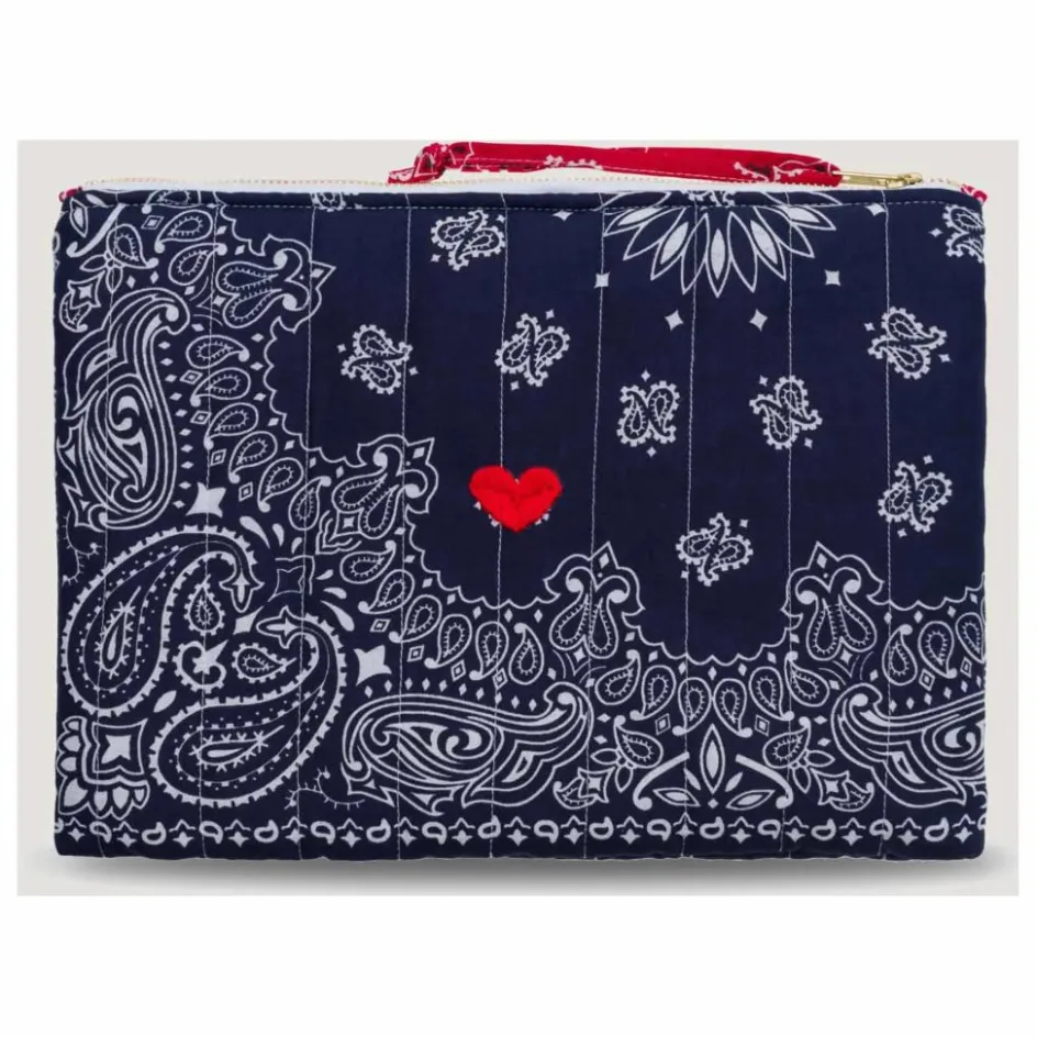 Outlet Call it by your name Pochette Zippée Matelassée Coeur | Bleu marine