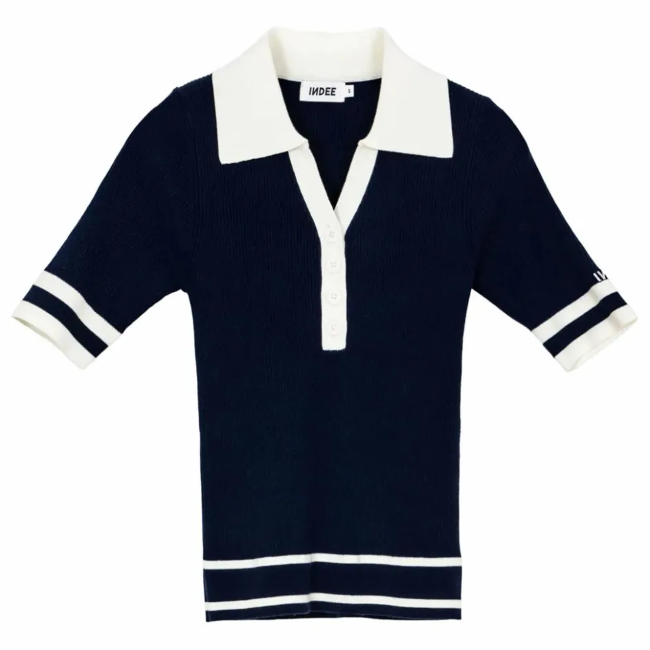 Enfant Indee Blouses, T-Shirts|Blouses, T-Shirts*Polo Bords Contrastés Maille Santorini |