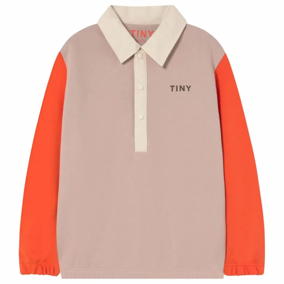 Outlet Tinycottons Polo Colorblock Coton Bio | Rose pâle