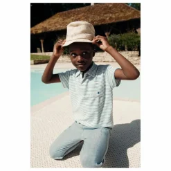 Emile et Ida Polo Rayure Eponge | Ecru
