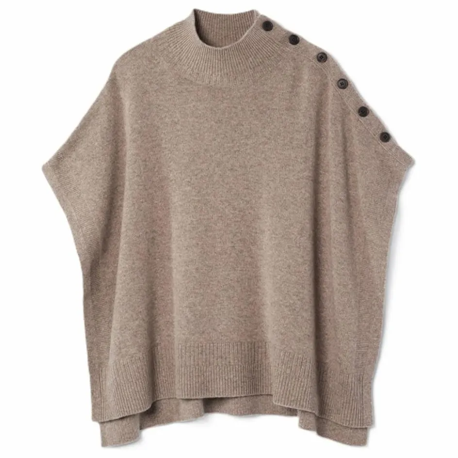 Clearance Bompard Poncho Boutonné Cachemire | Beige